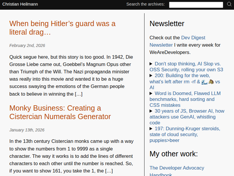 Screenshot of christianheilmann.com