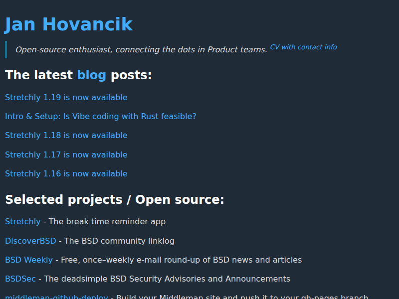 Screenshot of hovancik.net