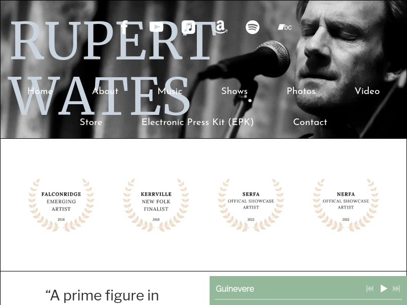 Screenshot of rupertwatesmusic.com