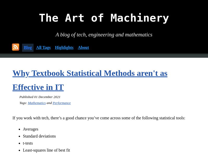 Screenshot of theartofmachinery.com