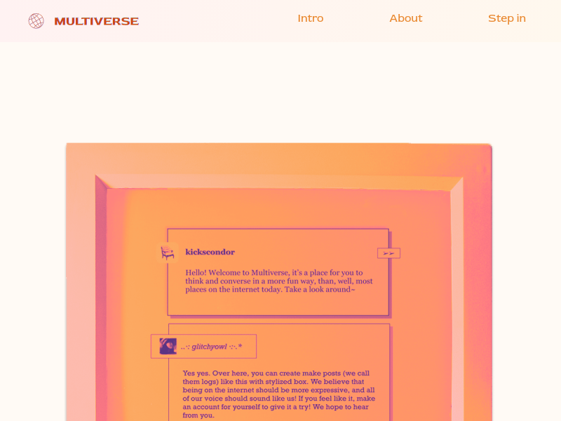 Screenshot of multiverse.plus