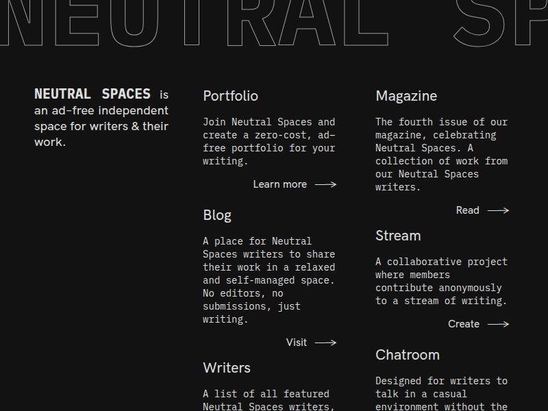 Screenshot of neutralspaces.co