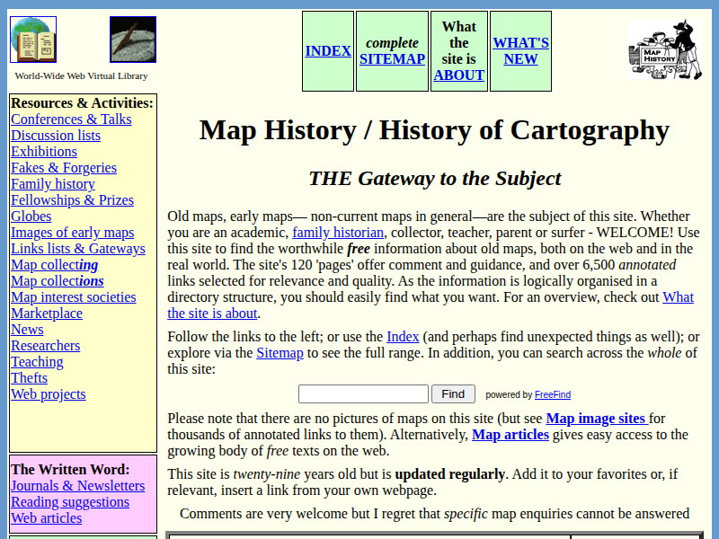 Screenshot of maphistory.info
