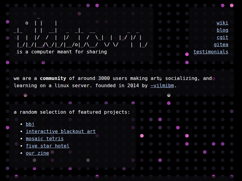 Screenshot of tilde.town