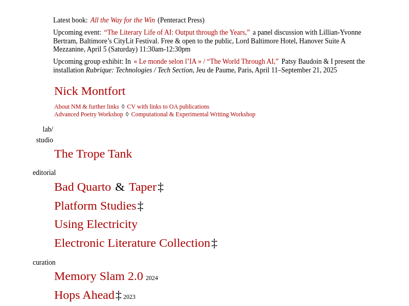Screenshot of nickm.com