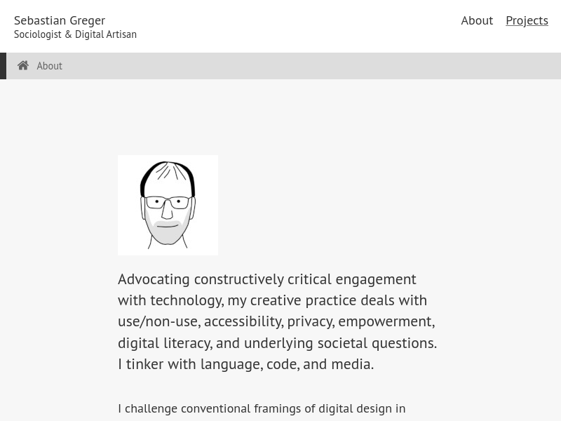 Screenshot of sebastiangreger.net