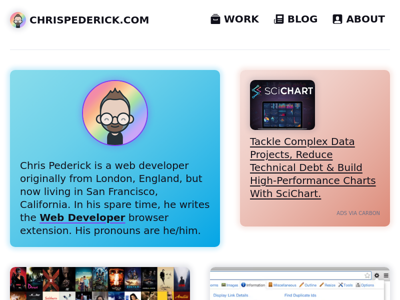 Screenshot of chrispederick.com