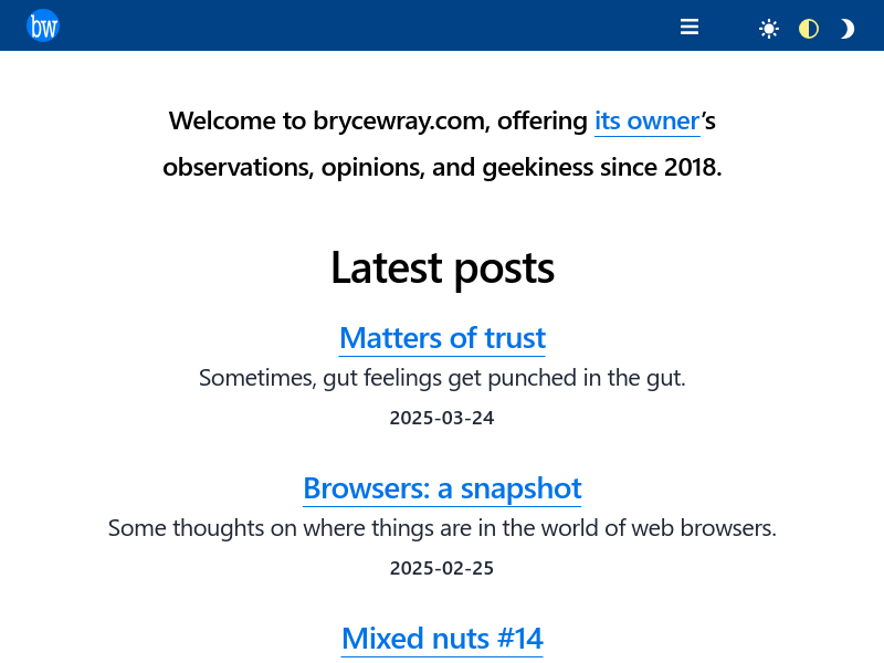 Screenshot of brycewray.com
