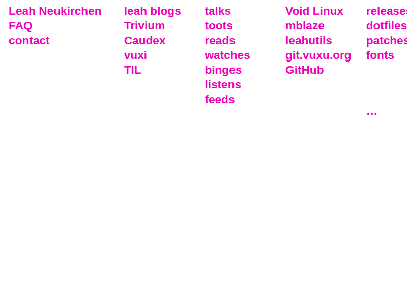 Screenshot of leahneukirchen.org