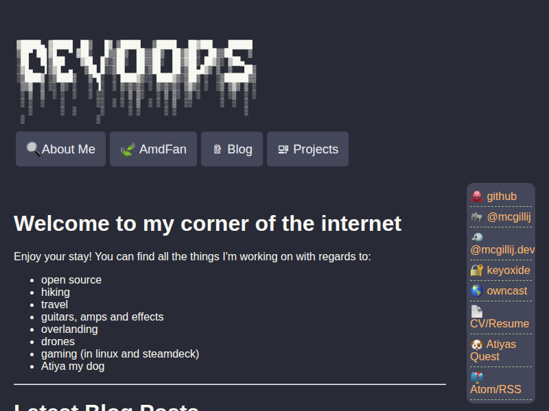 Screenshot of mcgillij.dev