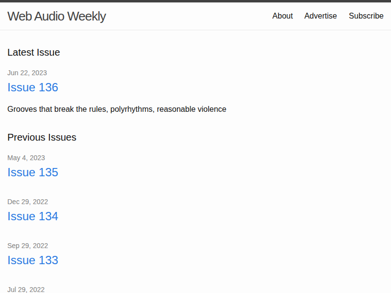 Screenshot of webaudioweekly.com