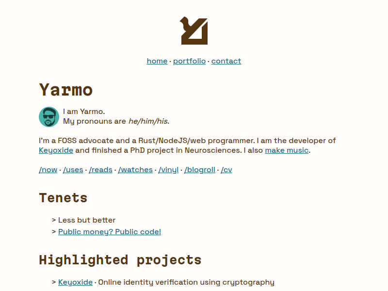 Screenshot of yarmo.eu
